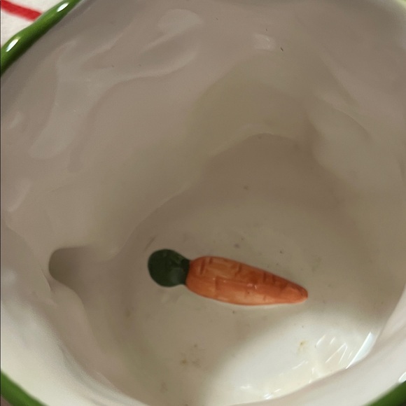 Ceramic Bunny Accent Coffee Mug - White & Green - Picture 3 of 5